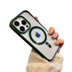 Clear MagSafe iPhone Green Cover | 11 to 16 Pro Max