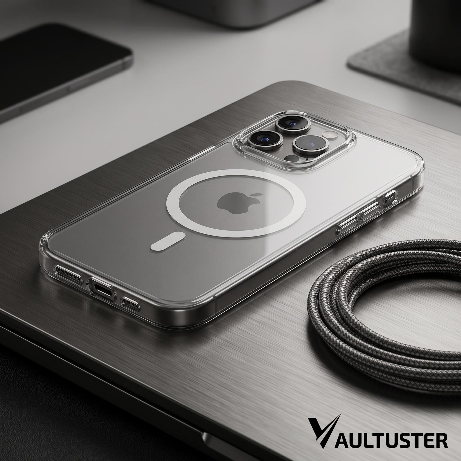 iPhone 17 Promax Ultra Clear Anti Yellow Premium Magsafe Case with IC Animation - Vaultuster Phone Cases
